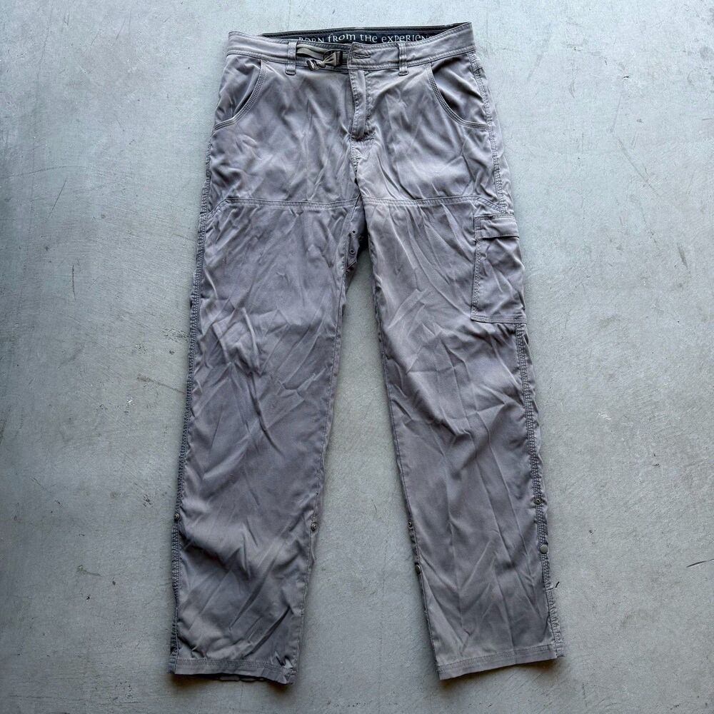Prana Mens Cargo Pants 31 x 32 Zion Vented Belted Gorpcore Hiking Cabin Brown